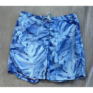 Speedo TurboDri Kalo Palms Mens XXL Board Shorts Swim Ocean Surf Blue Liner